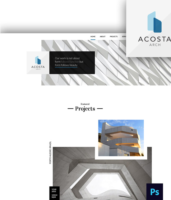 free psd template for architecture office