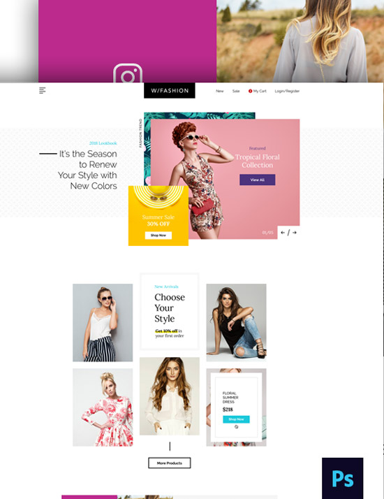 free psd template for fashion store