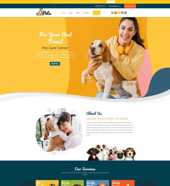 free pet care zone wordpress theme