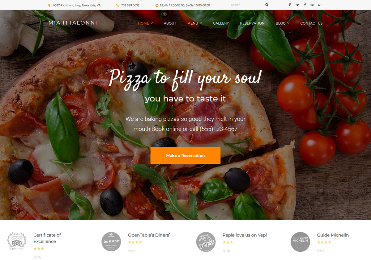 Free Pizza Burger WordPress Themes