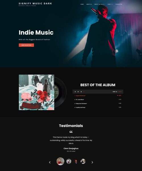 free signify music dark wordpress