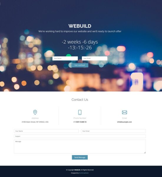 free bootstrap coming soon template with countdown