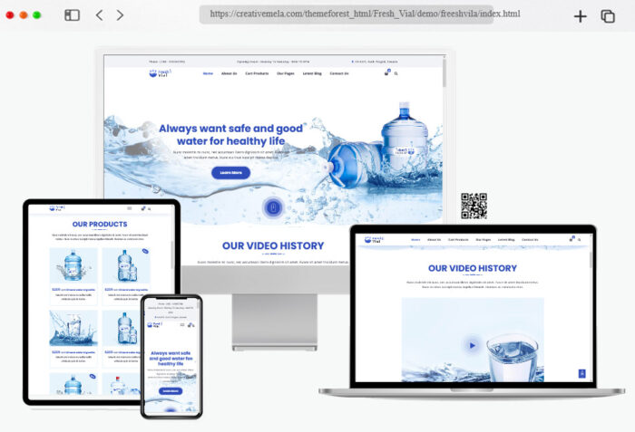 fresh vial drinking mineral water html template