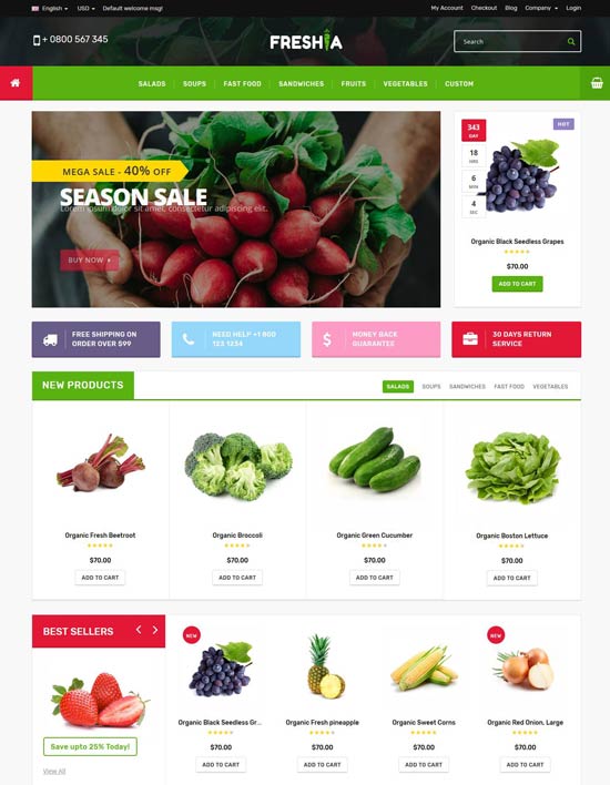 freshia food magento ecommerce theme