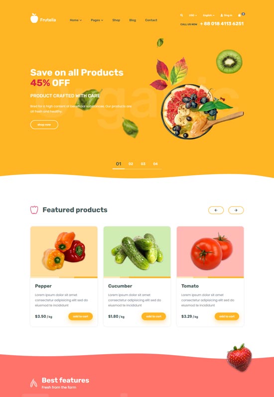 frutella organic food html template