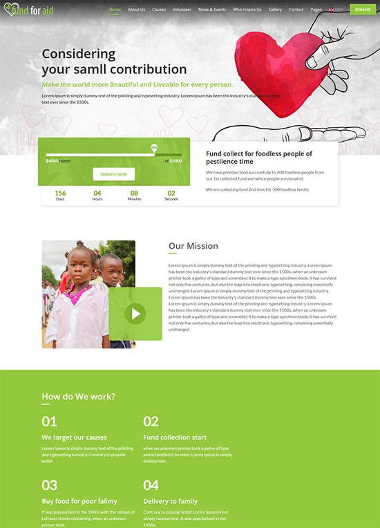 fund for aid charity html template