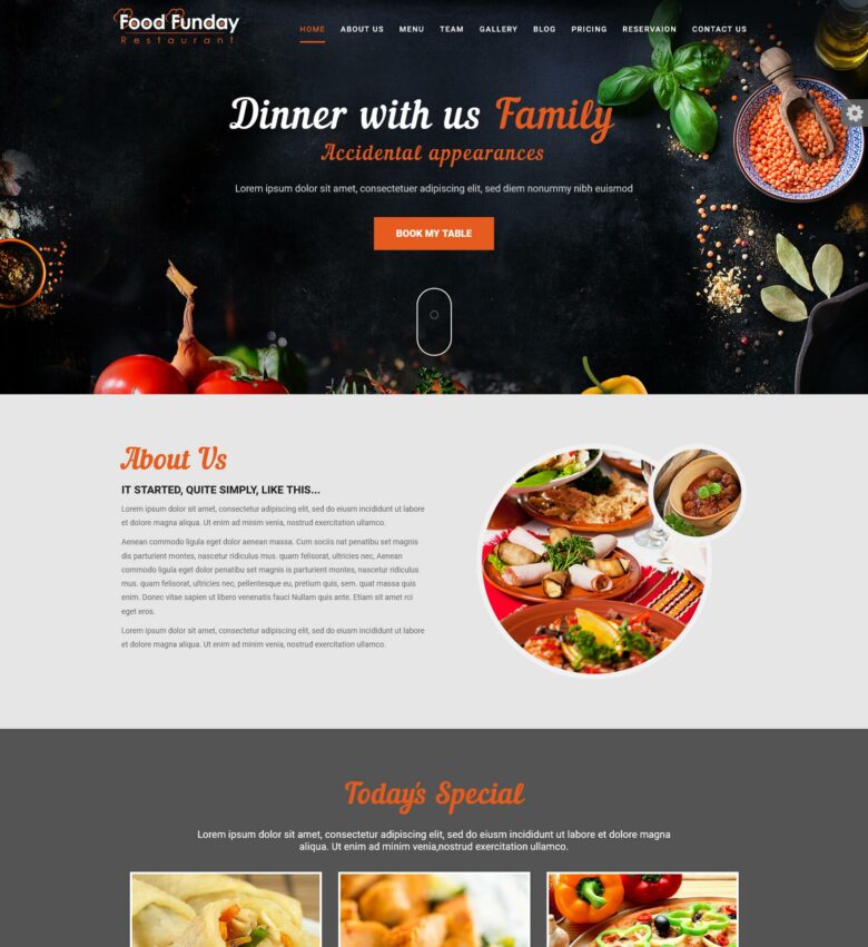 Funday Free Bootstrap Template