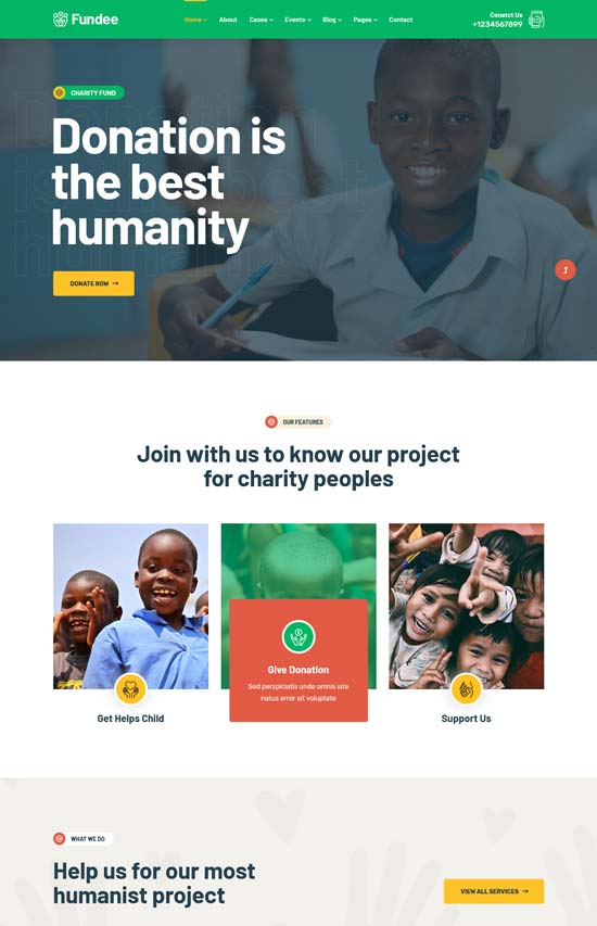 fundee nonprofit charity html template
