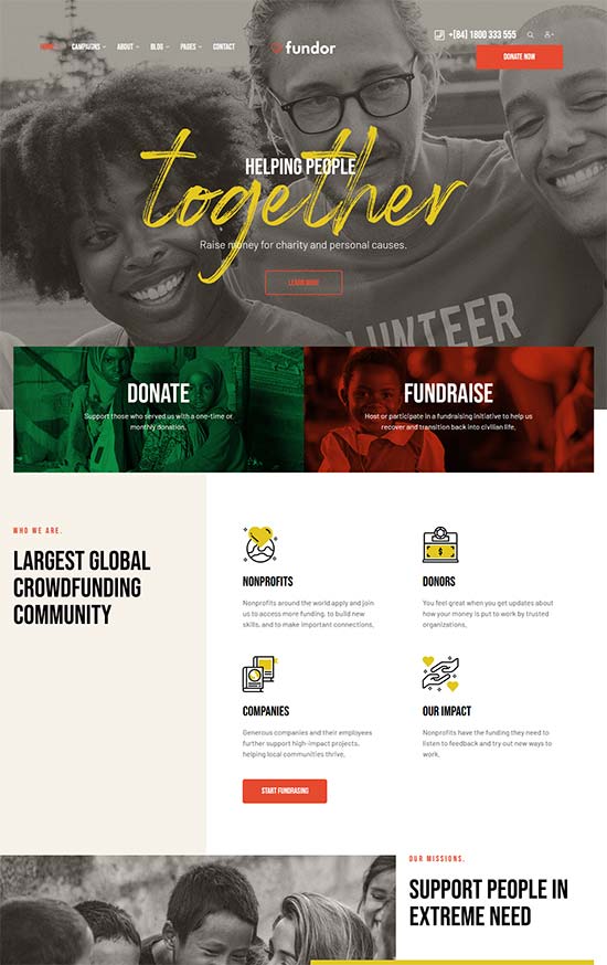 fundor charity wordpress theme