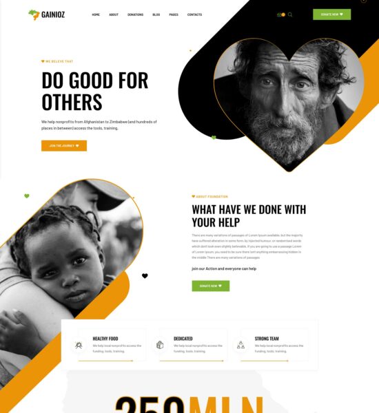 gainioz charity html template