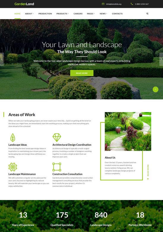 garden land exterior design html template