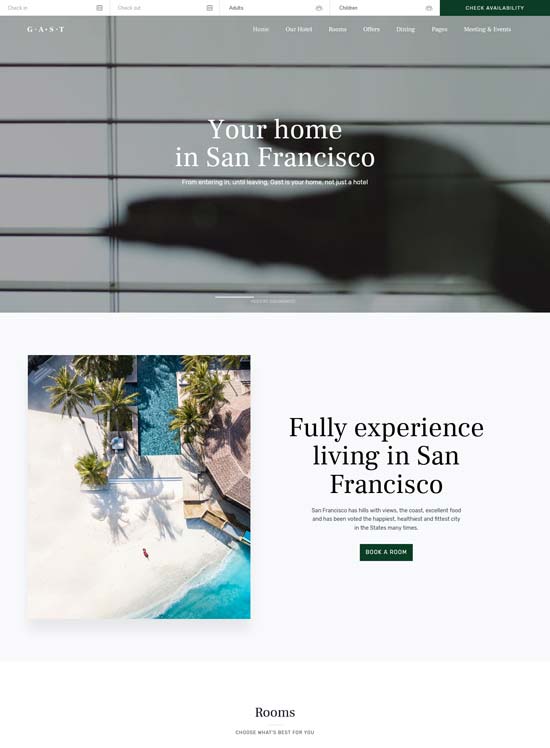 gast hotel wordpress