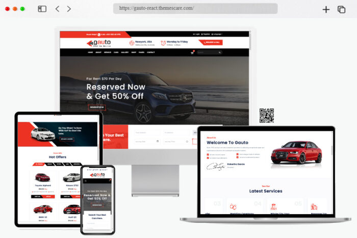 gauto car rental react template