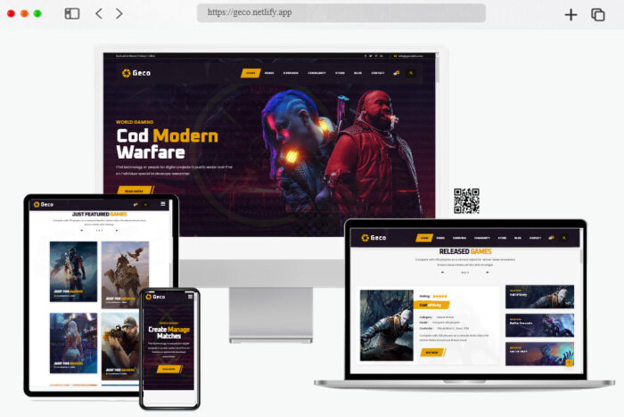 geco gaming website theme