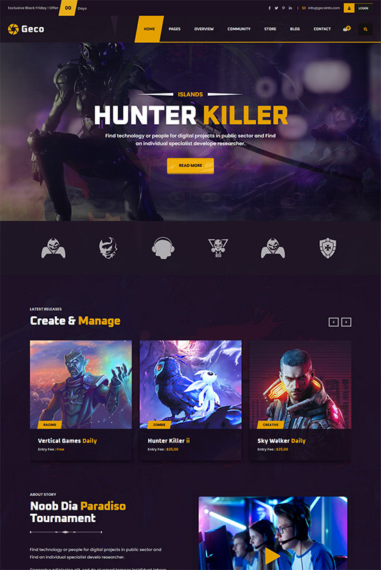 geco esports gaming html template