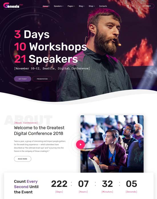 genesisexpo conference wordpress theme