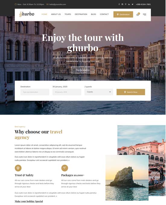 ghurbo travel html template