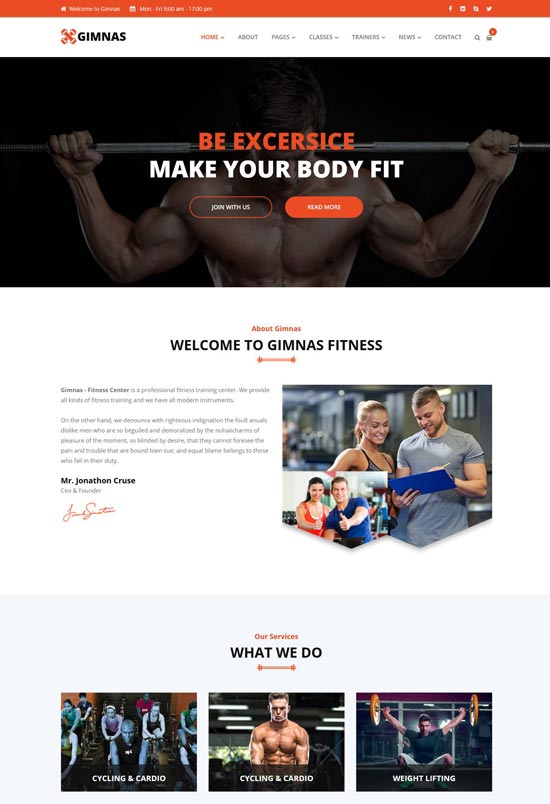 gimnas gym fitness html template