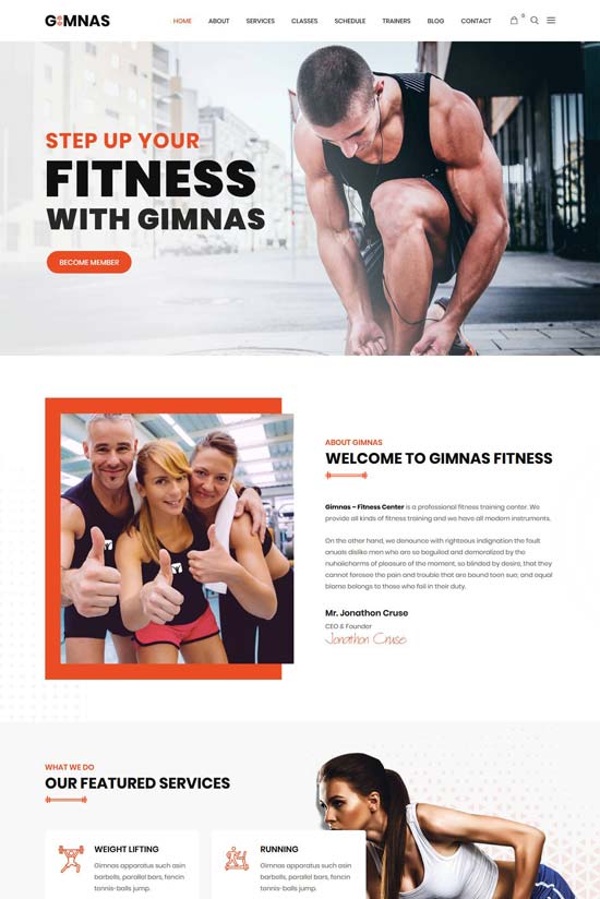 gimnas gym fitness wordpress theme