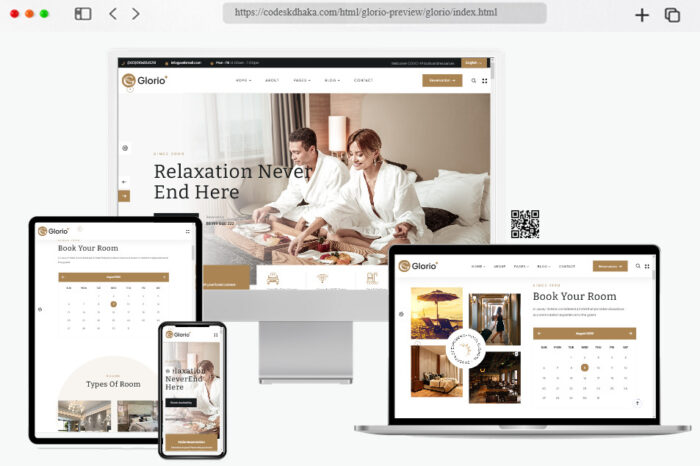glorio hotel reservation website design