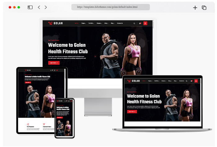 golan gym fitness html website template
