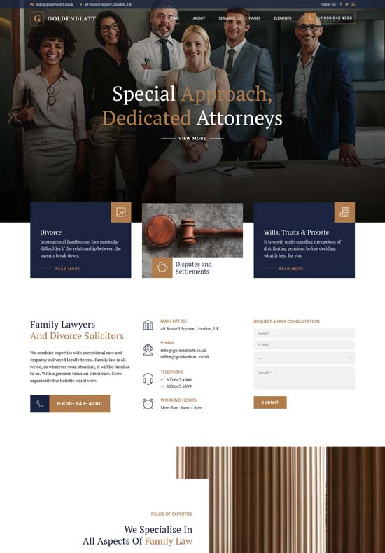 goldenblatt lawyer wordpress theme