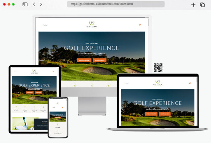 golf club sports events site template