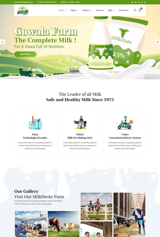 gowala dairy farm html template
