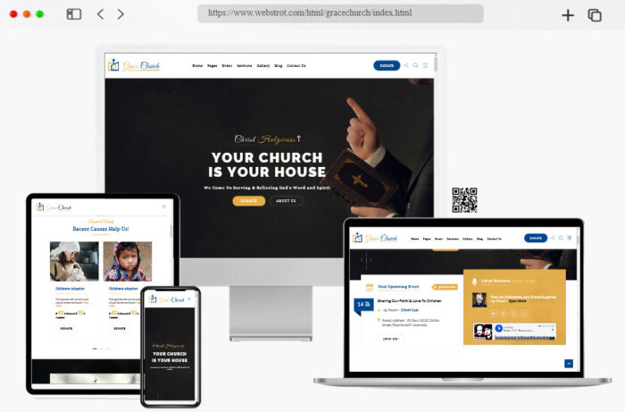 grace church mobile friendly church website