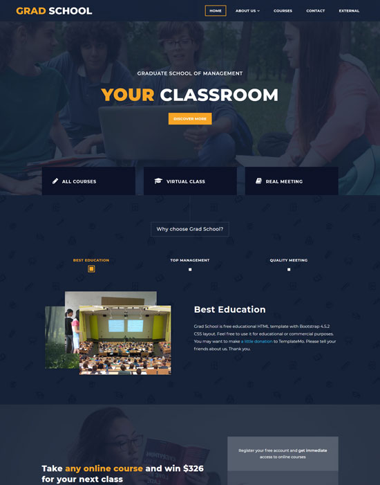 free html5 and css daycare website template