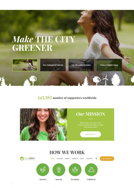 green planet environmental wordpress theme