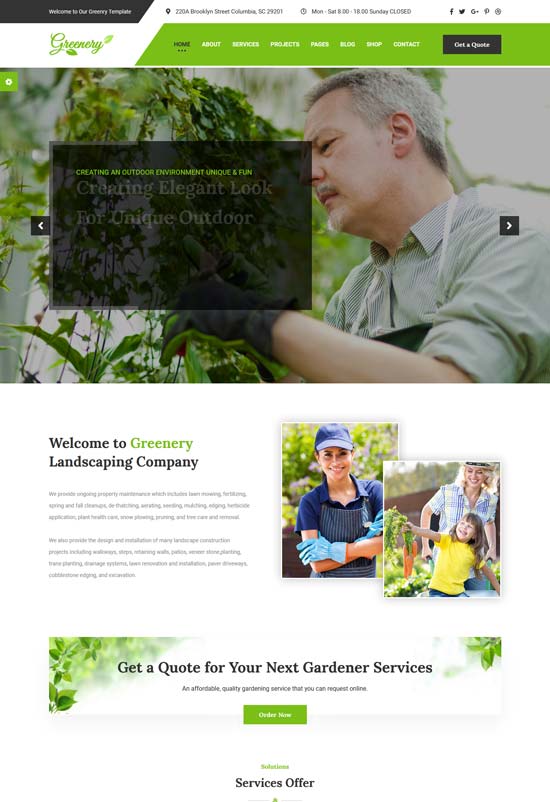 greenry gardening html template