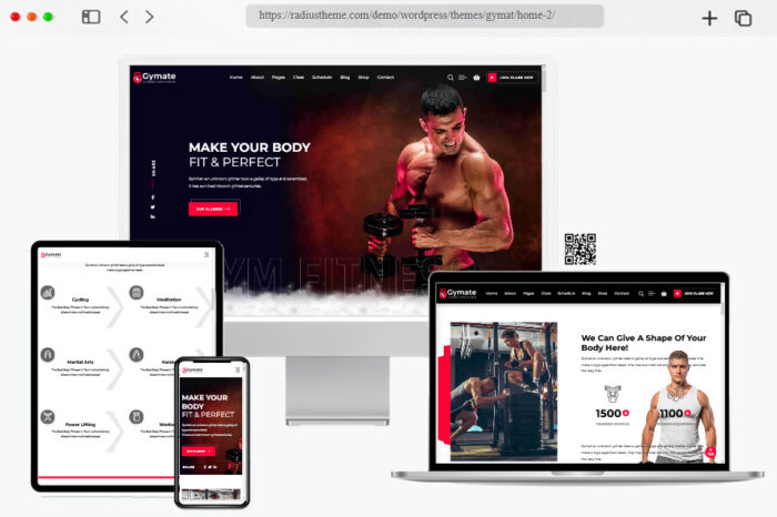 gymat fitness website templates for wordpress