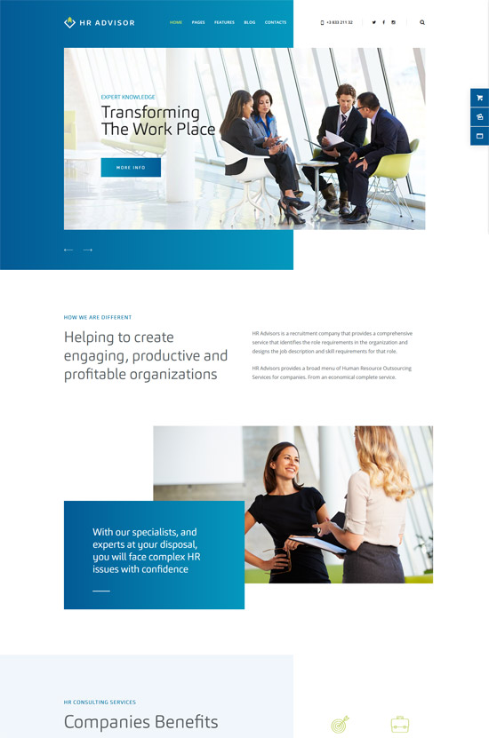 hr advisor recruiting wordpress theme