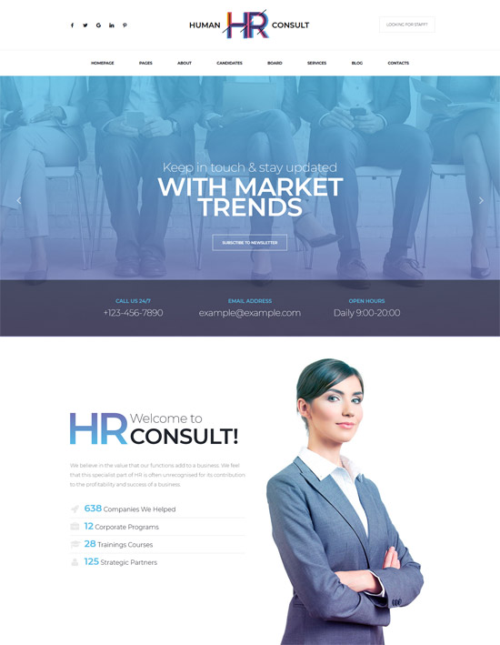 hr human consult recruiting wordpress theme