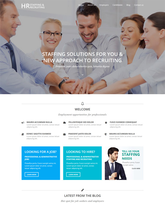 hr recruiting wordpress theme