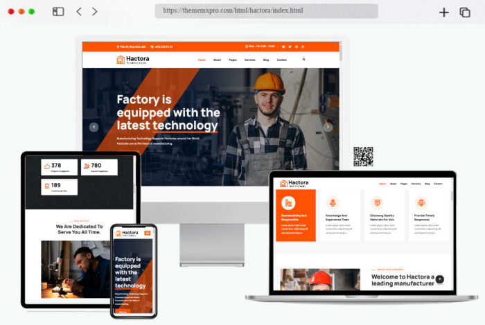 hactora manufacturing website design template