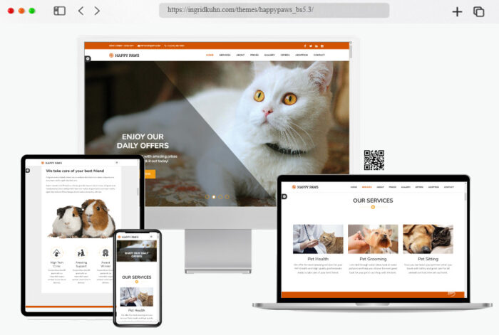 happy paws pet responsive one page html