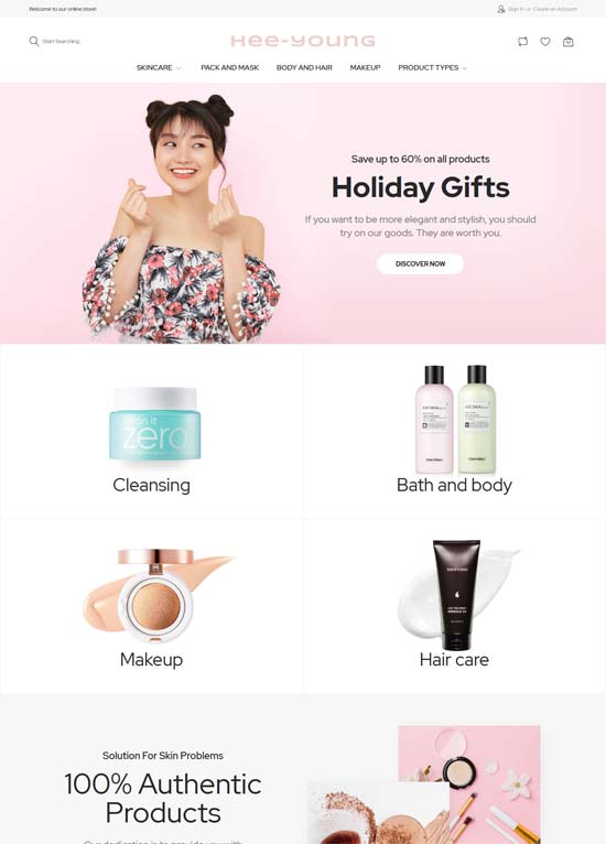 hee young korean beauty store magento theme