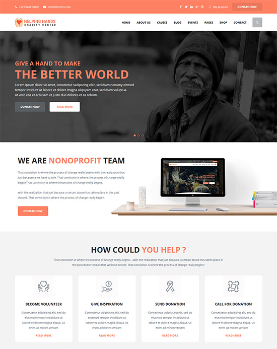 helping hands charity html template