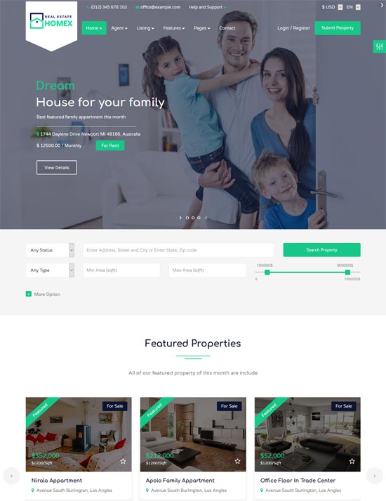 Homex Real Estate Template