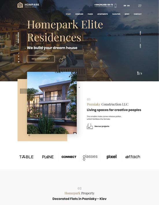 hompark real estate joomla template