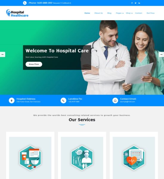 hospital health care wordpress