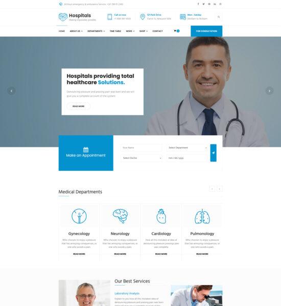 hospitals joomla medical template