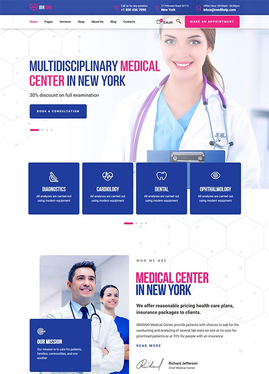 ibnsino medical center html template