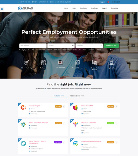 injob recruitment wordpress theme