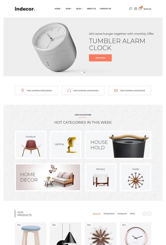 indecor furniture bootstrap template