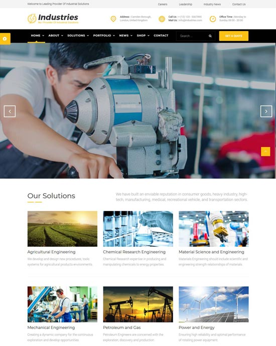 industries factory industrial joomla template