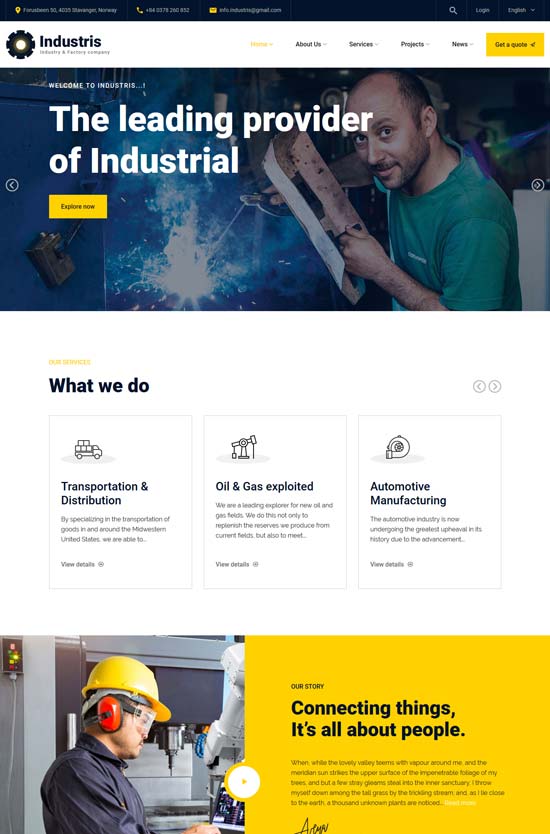industris factory html template