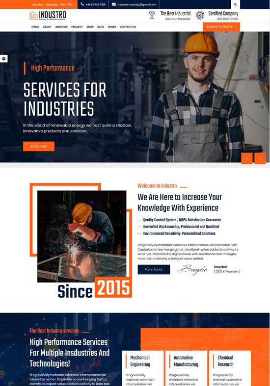 industro factory industrial html template